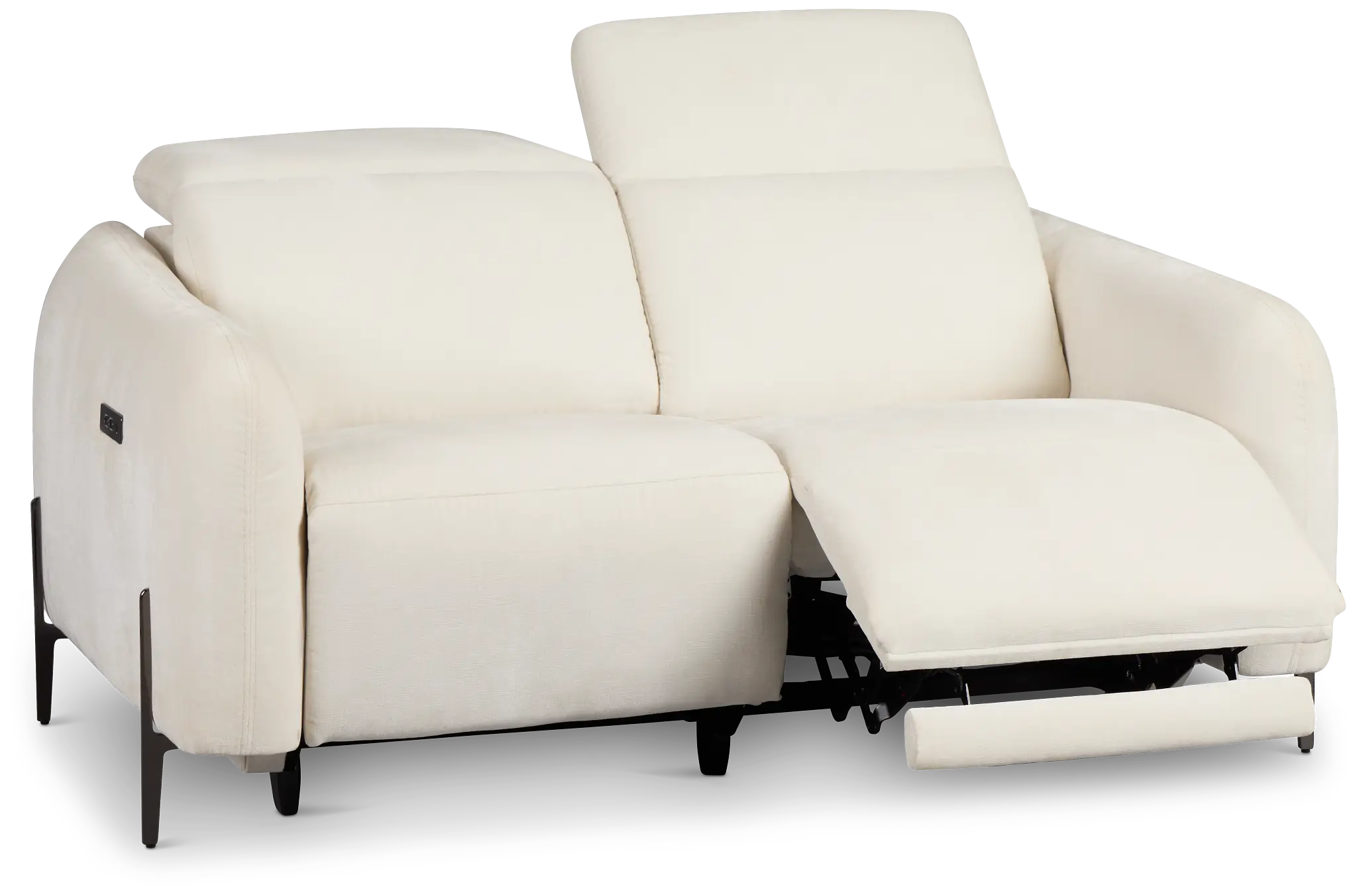 Zuri White Velvet Power Reclining Loveseat W/ Power Headrest Zuri White Velvet Power Reclining Loveseat W/ Power Headrest