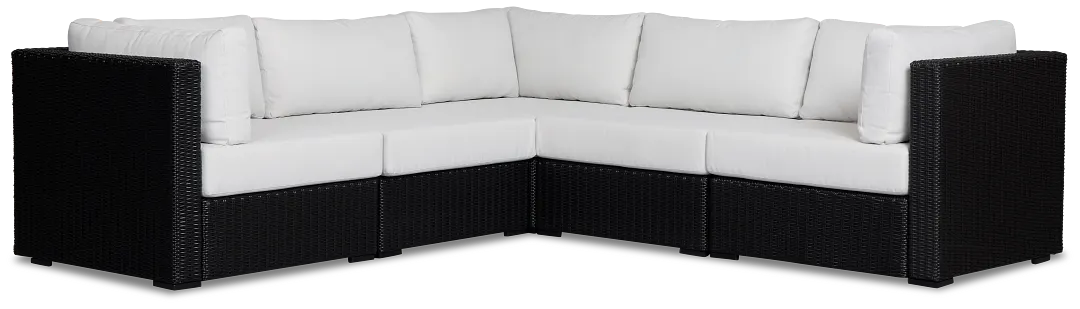 Montecito Black 5-piece Modular Sectional With Light Beige Cushion