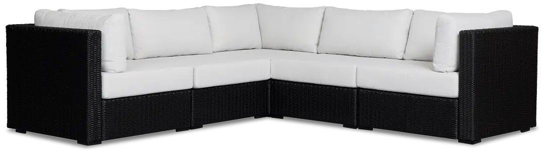 Montecito Black 5-piece Modular Sectional With Light Beige Cushion Montecito Black 5-piece Modular Sectional With Light Beige Cushion