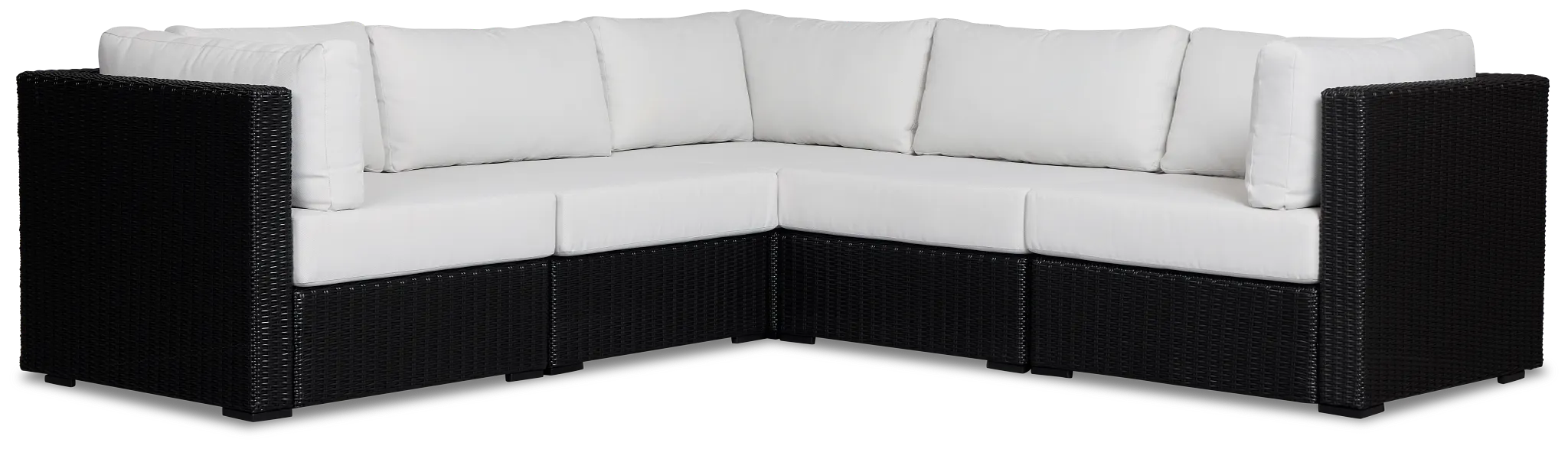 Montecito Black 5-piece Modular Sectional With Light Beige Cushion