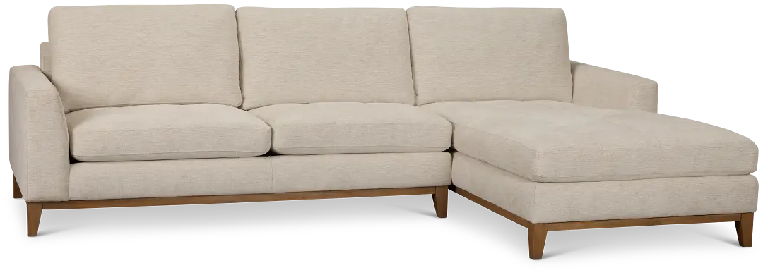 Maisie Light Beige Fabric Right Chaise Sectional Maisie Light Beige Fabric Right Chaise Sectional