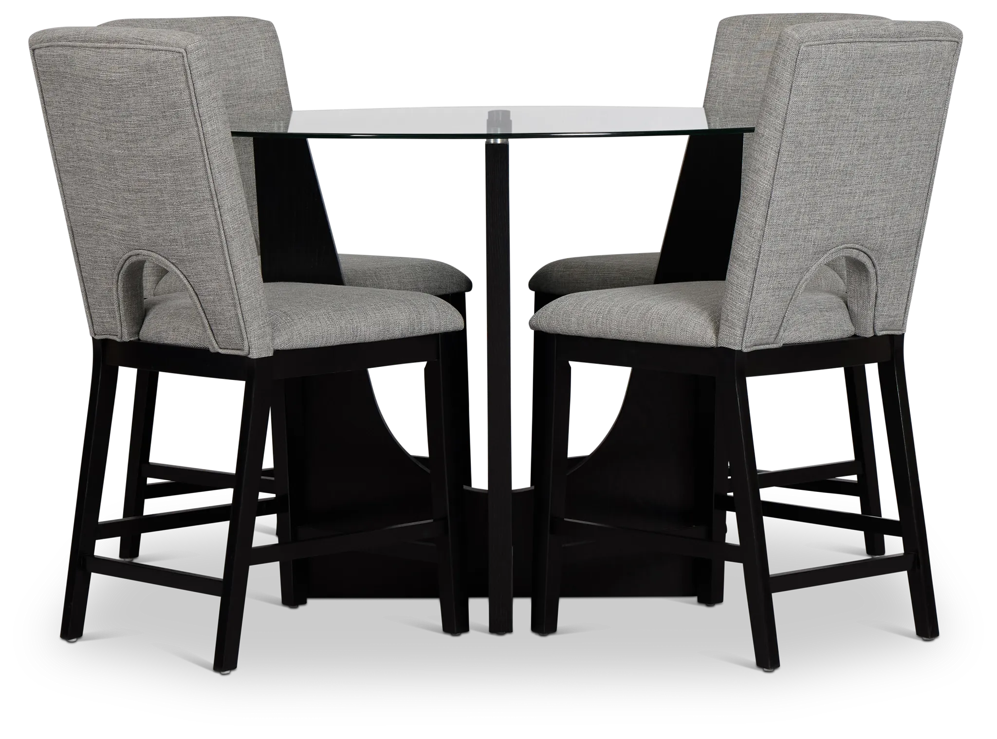 Oxford Glass High Table & 4 Upholstered Barstools