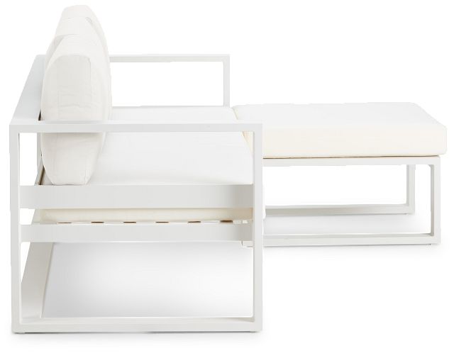 Lisbon White Aluminum Chaise Sectional (1)