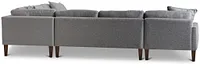 Morgan Dark Gray Fabric Medium Left Chaise Sectional W/ Wood Legs