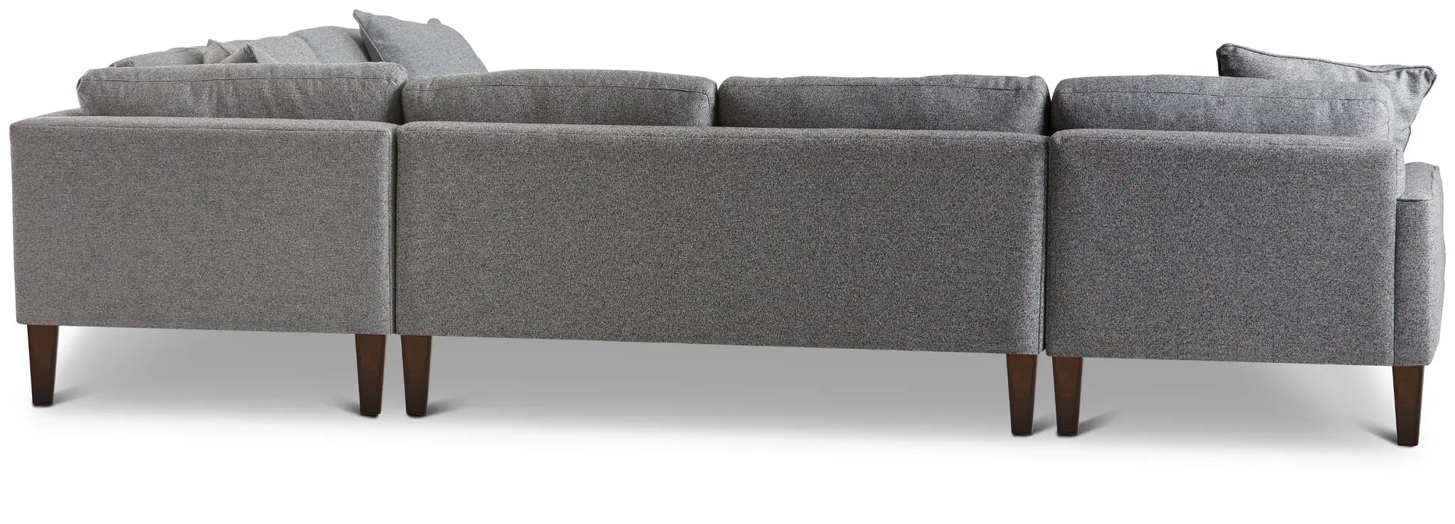 Morgan Dark Gray Fabric Medium Left Chaise Sectional W/ Wood Legs Morgan Dark Gray Fabric Medium Left Chaise Sectional W/ Wood Legs