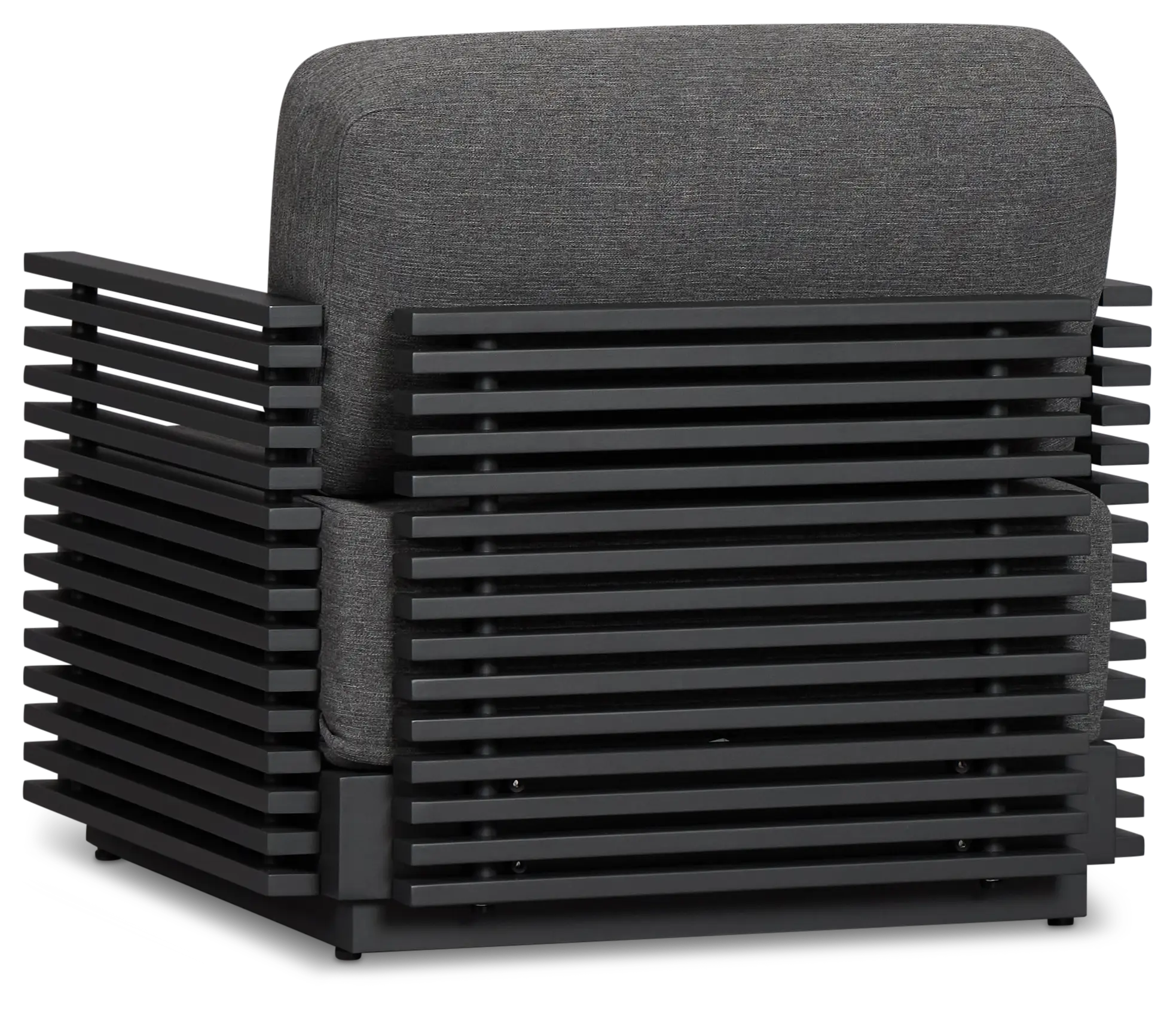 Monterey Black Aluminum Chair With Gray Cushion Monterey Black Aluminum Chair With Gray Cushion