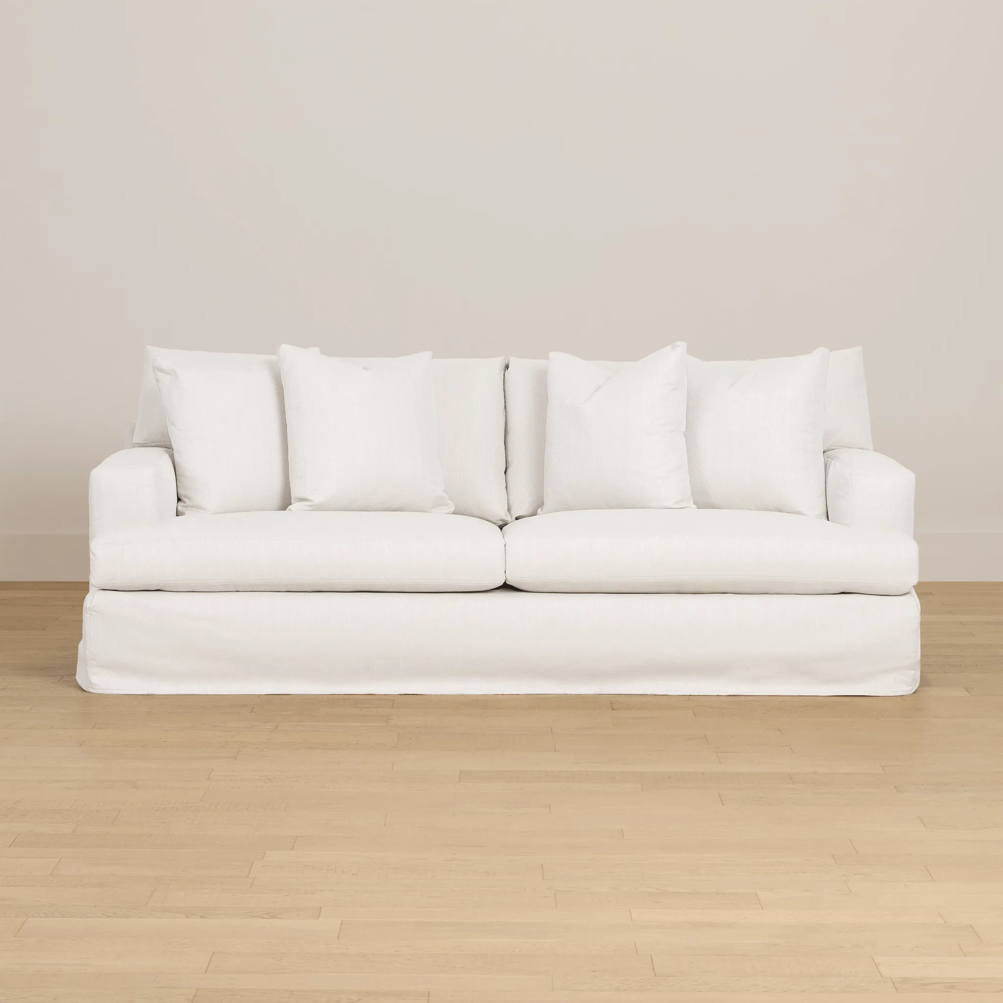 Marren White Fabric Sofa