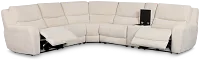 Bennett Light Beige Fabric Medium Dual Power 2-arm Reclining Sectional