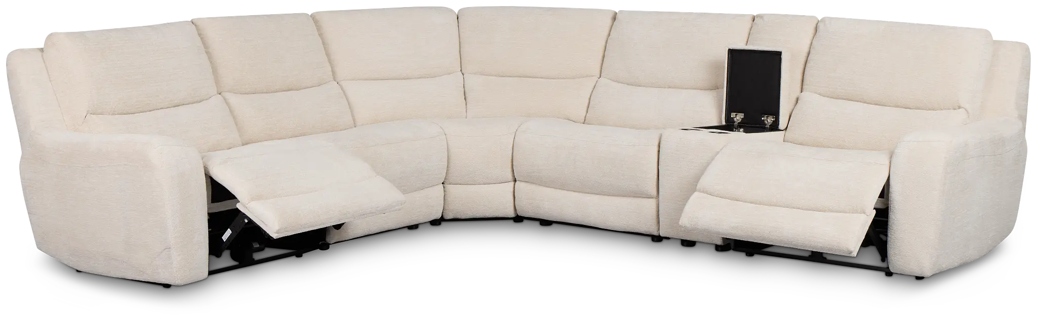Bennett Light Beige Fabric Medium Dual Power 2-arm Reclining Sectional Bennett Light Beige Fabric Medium Dual Power 2-arm Reclining Sectional