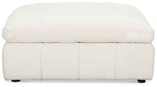 Cruz White Fabric Ottoman