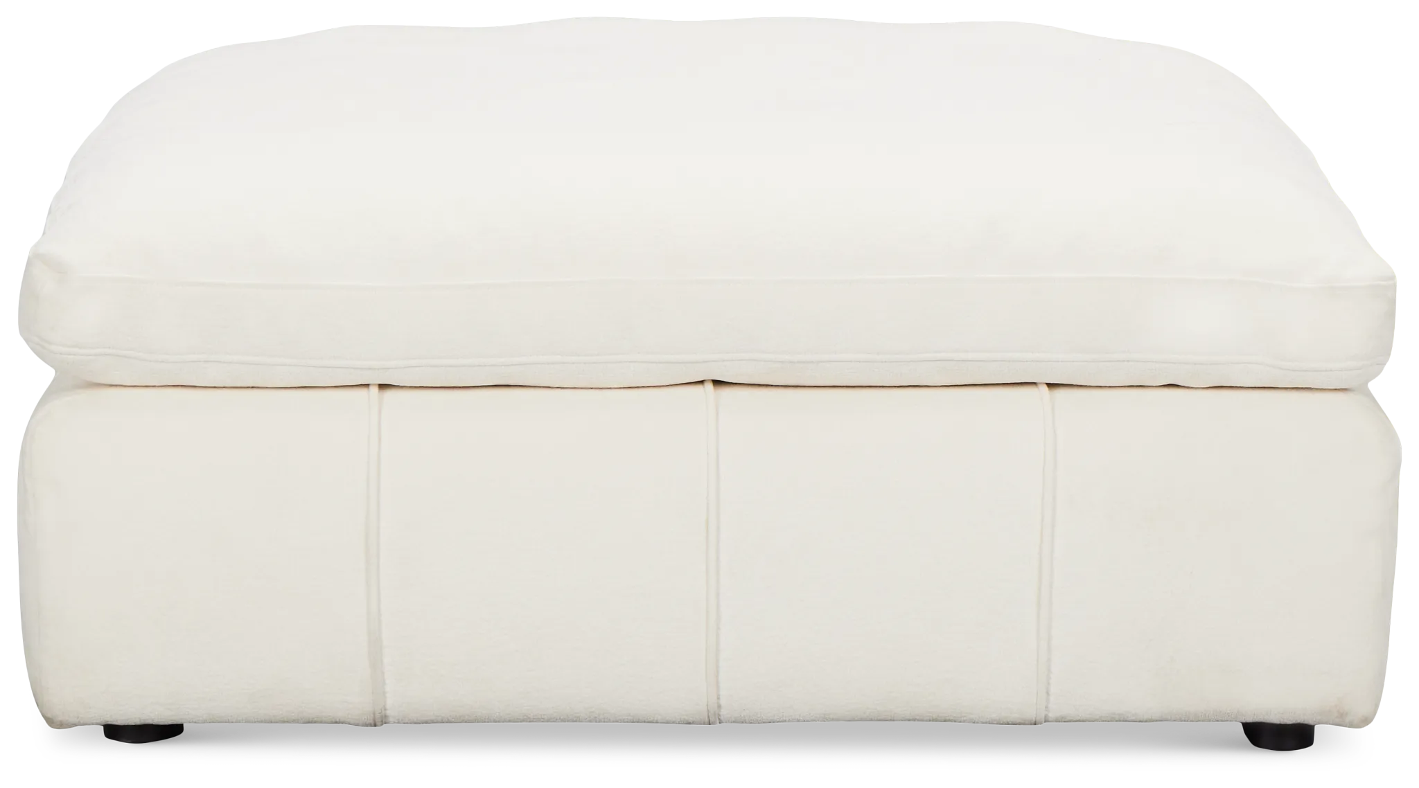 Cruz White Fabric Ottoman