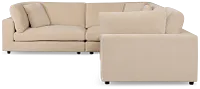 Lounge Light Beige Fabric 2-arm Right Facing Sectional