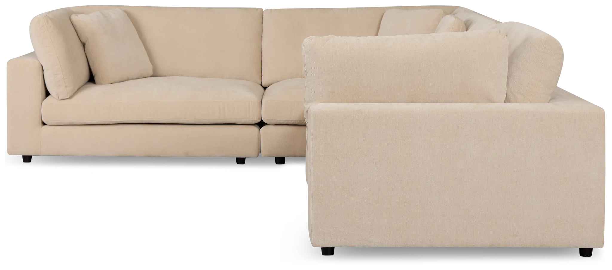Lounge Light Beige Fabric 2-arm Right Facing Sectional