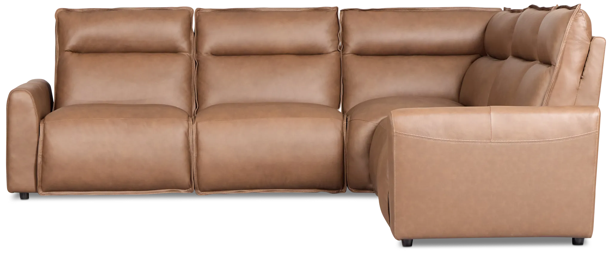Edison Dark Brown Lthr/vinyl Small Triple Power Reclining Two-arm Sectional
