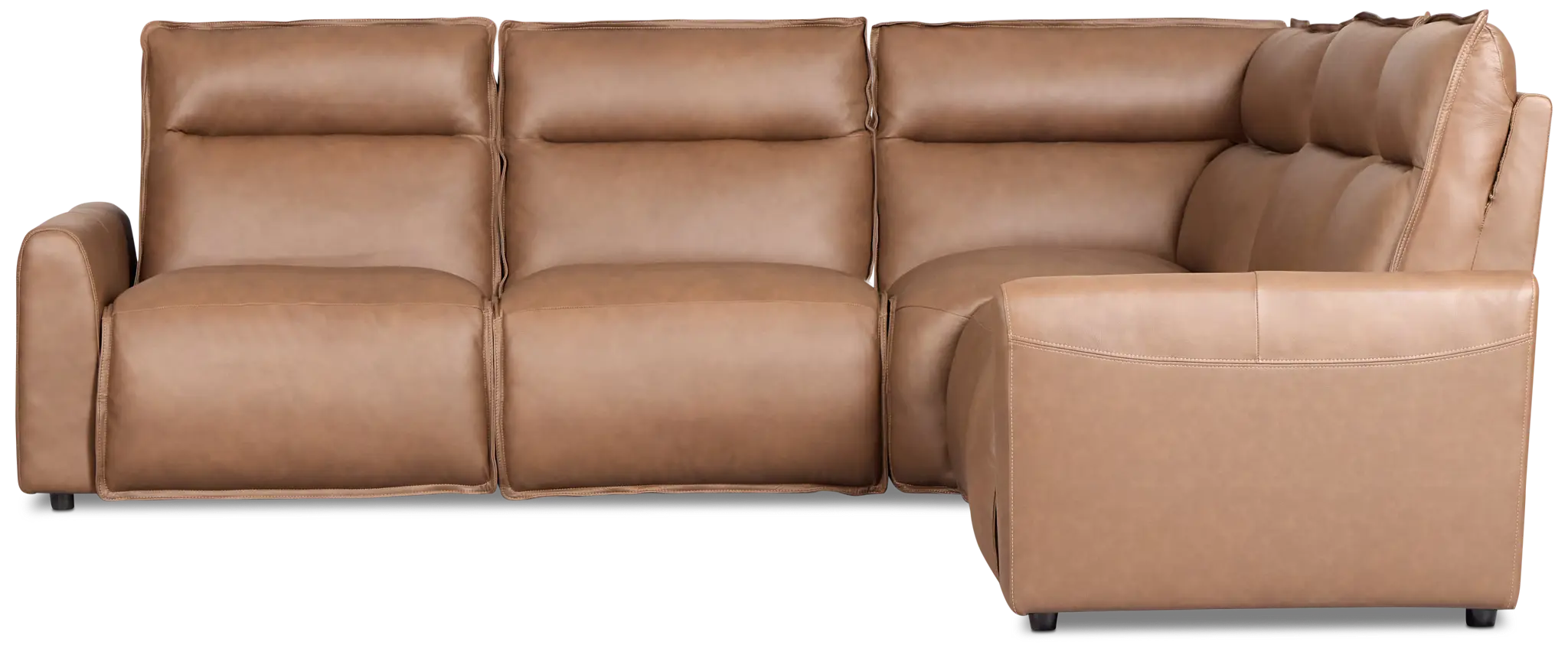 Edison Dark Brown Lthr/vinyl Small Triple Power Reclining Two-arm Sectional Edison Dark Brown Lthr/vinyl Small Triple Power Reclining Two-arm Sectional