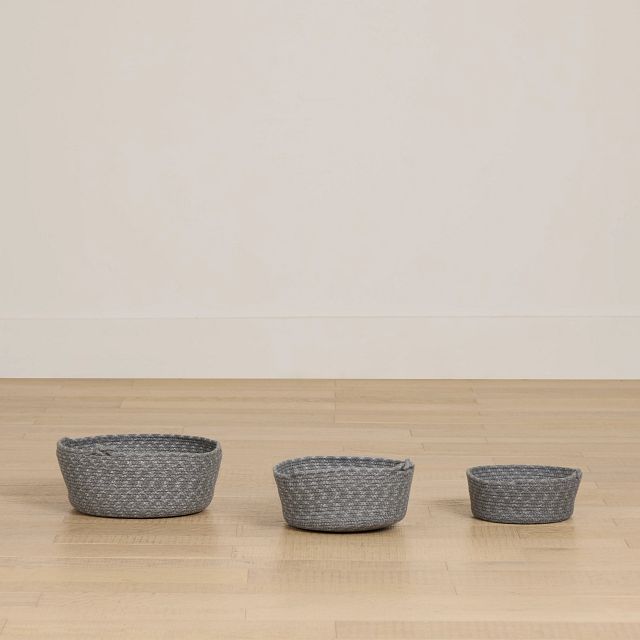 Bay Blue Set Of 3 Basket