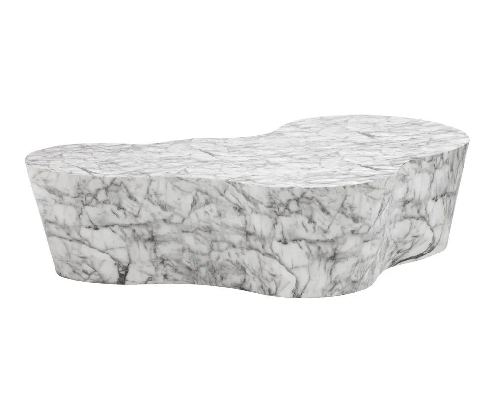Aviva Light Gray Marble Coffee Table