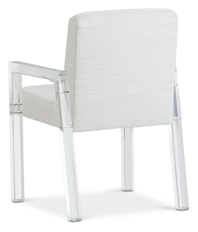 Ocean Drive White Acrylic Upholstered Arm Chair