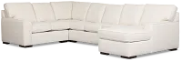 Sinclair Light Beige Fabric Righ Chaise Cooling Memory Foam Sleeper Sectional