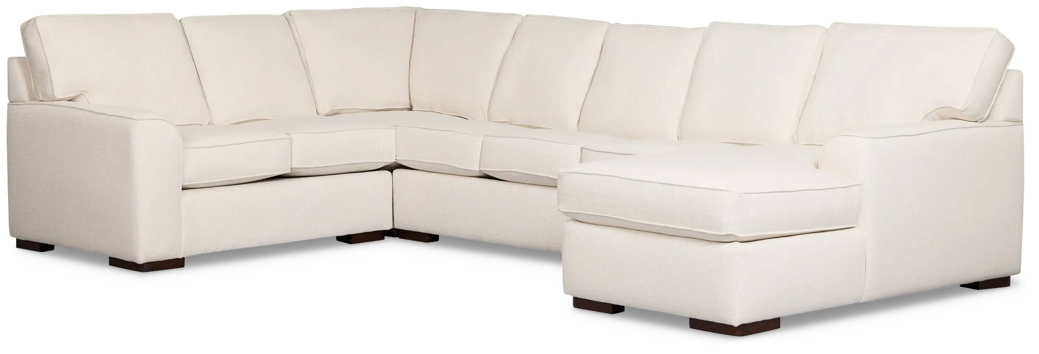 Sinclair Light Beige Fabric Righ Chaise Cooling Memory Foam Sleeper Sectional