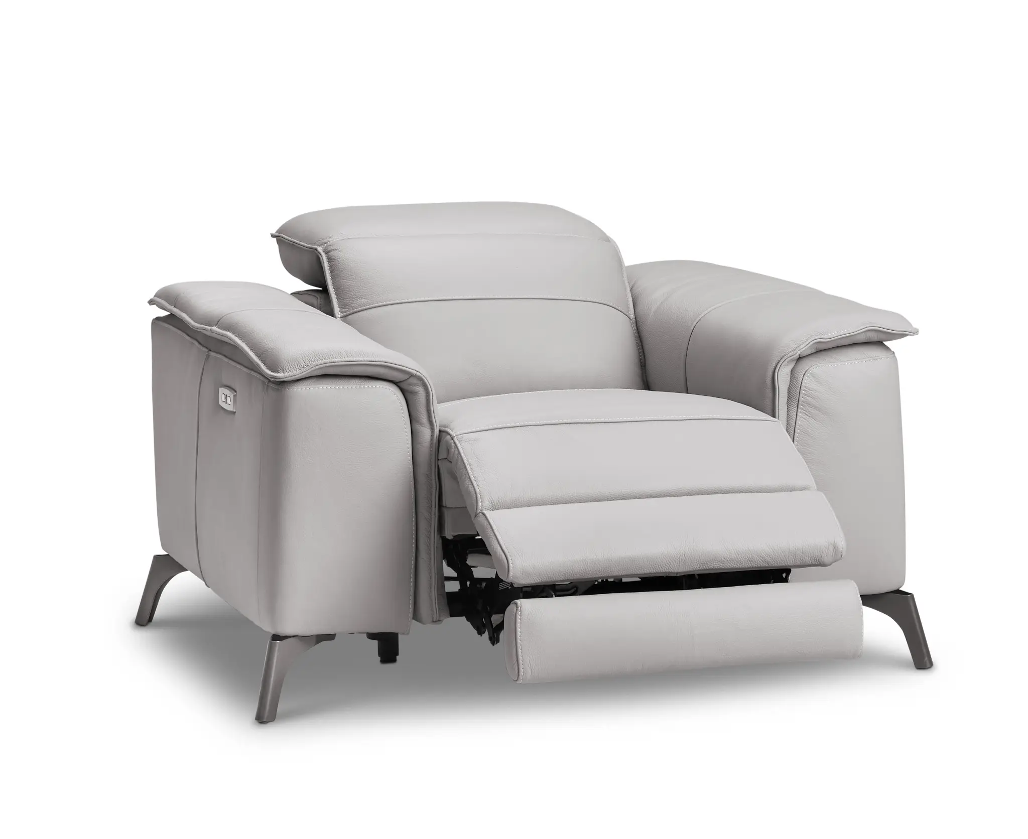 Pearson Gray Leather Power Recliner With Power Headrest Pearson Gray Leather Power Recliner With Power Headrest