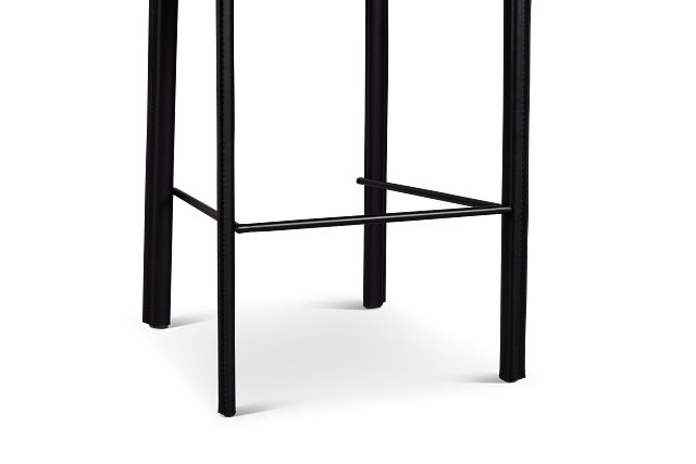 Lugo Black 27" Upholstered Barstool