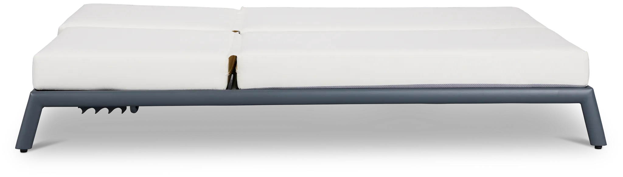 Tortuga Gray White Double Cushion Chaise