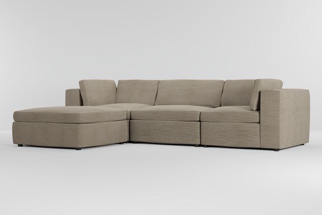 Destin Victory Taupe Fabric 4-piece Bumper Sectional