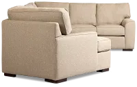 Sinclair Brown Fabric Left Cuddler Memory Foam Sleeper Sectional