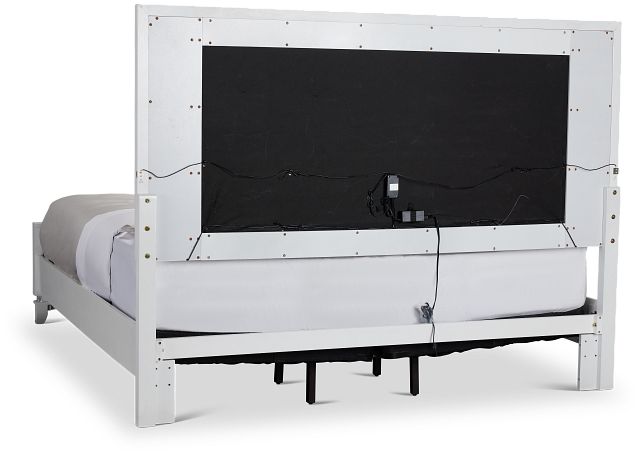 Valentina White Uph Panel Bed