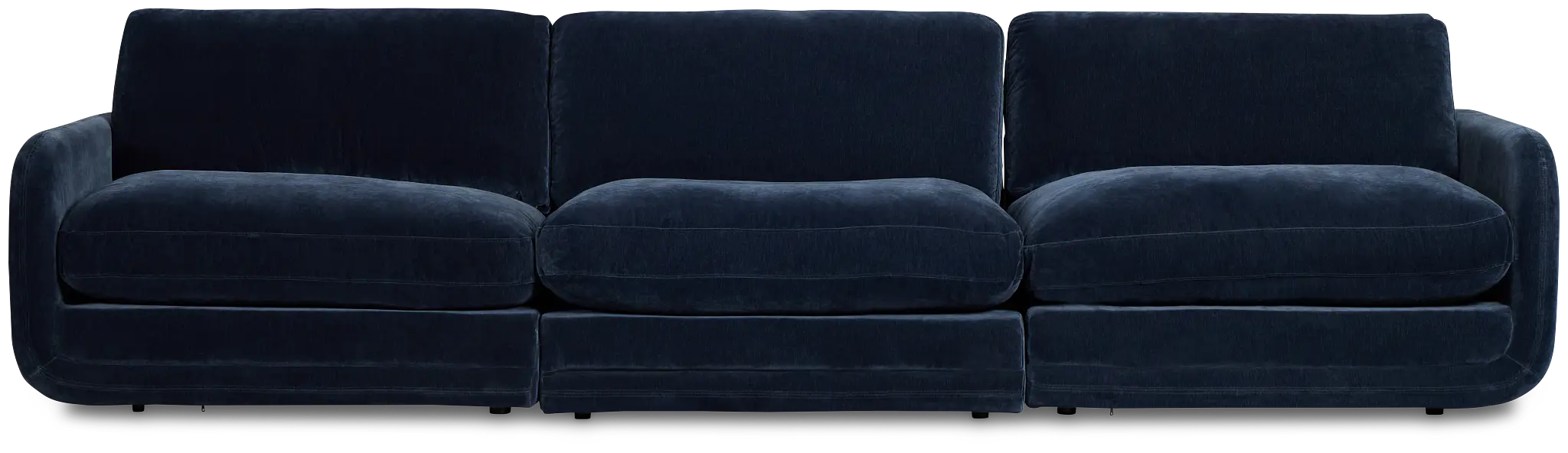 Jules Dark Blue Velvet 3 Piece Modular Sofa Jules Dark Blue Velvet 3 Piece Modular Sofa