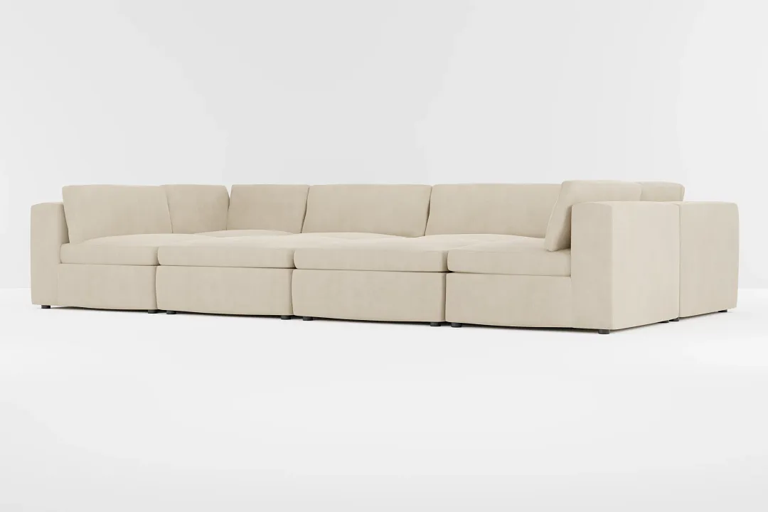 Destin Peyton Beige Fabric 8-piece Pit Sectional