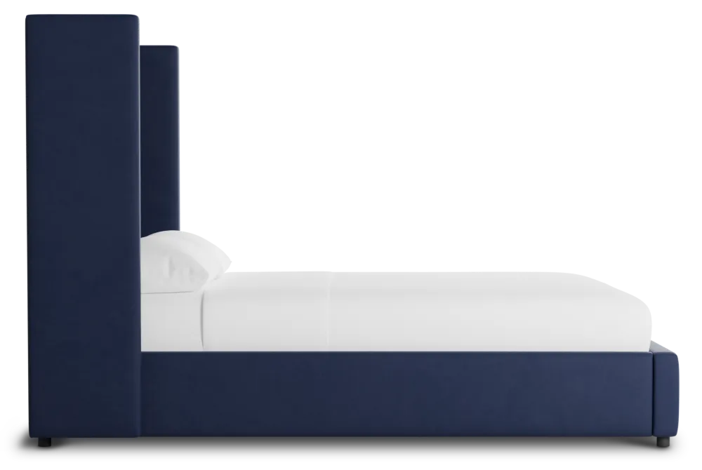 Captiva Joya Dark Blue 60" Upholstered Shelter Bed