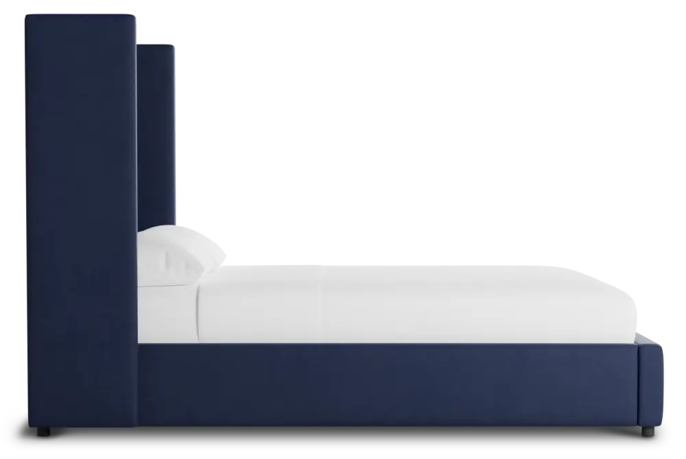 Captiva Joya Dark Blue 60" Upholstered Shelter Bed Captiva Joya Dark Blue 60" Upholstered Shelter Bed