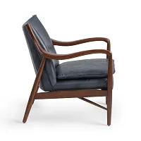 Cade Blue Leather Accent Chair