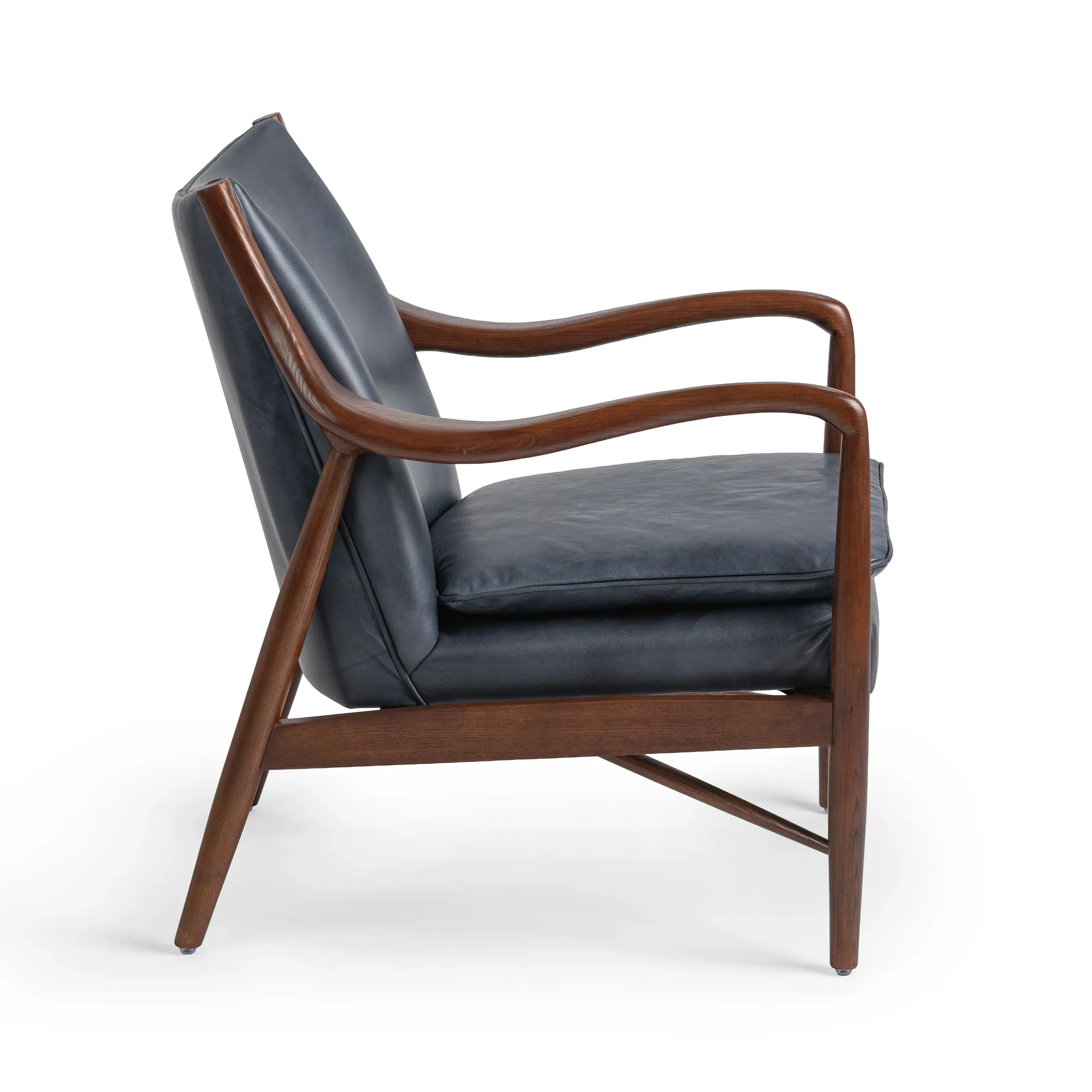 Cade Blue Leather Accent Chair