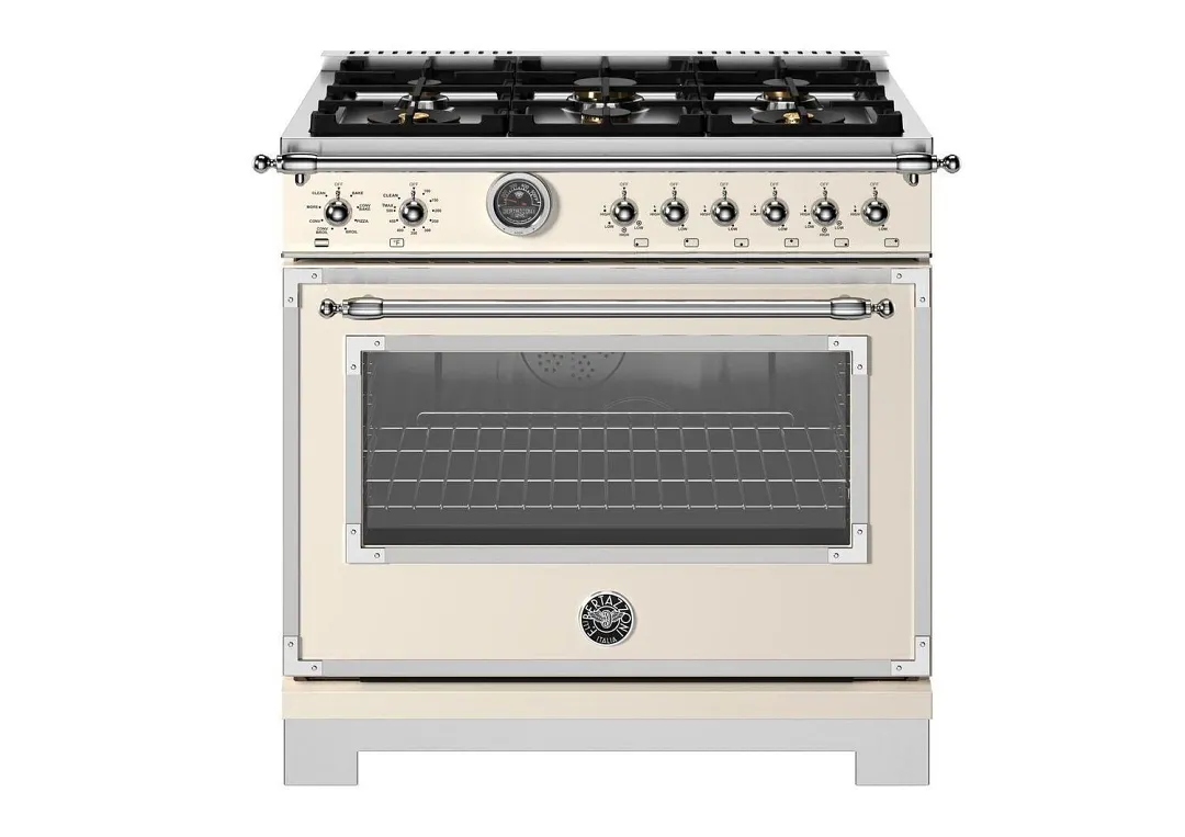 Bertazzoni 366 Series Ivory 36" Dual Fuel Range