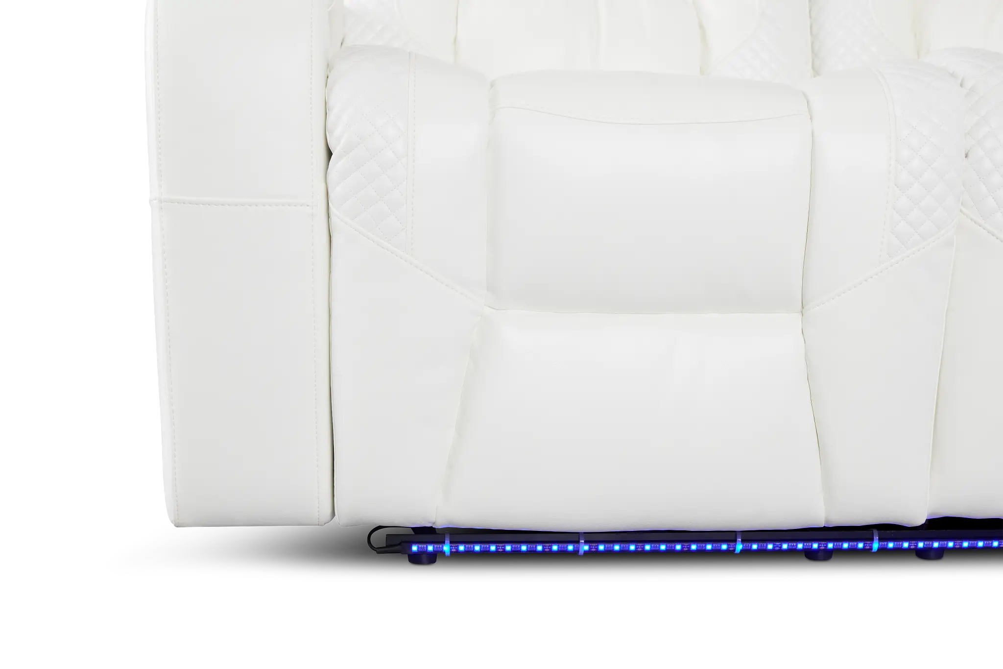 Troy White Micro Small Dual Power Reclining Two-arm Sectional Troy White Micro Small Dual Power Reclining Two-arm Sectional