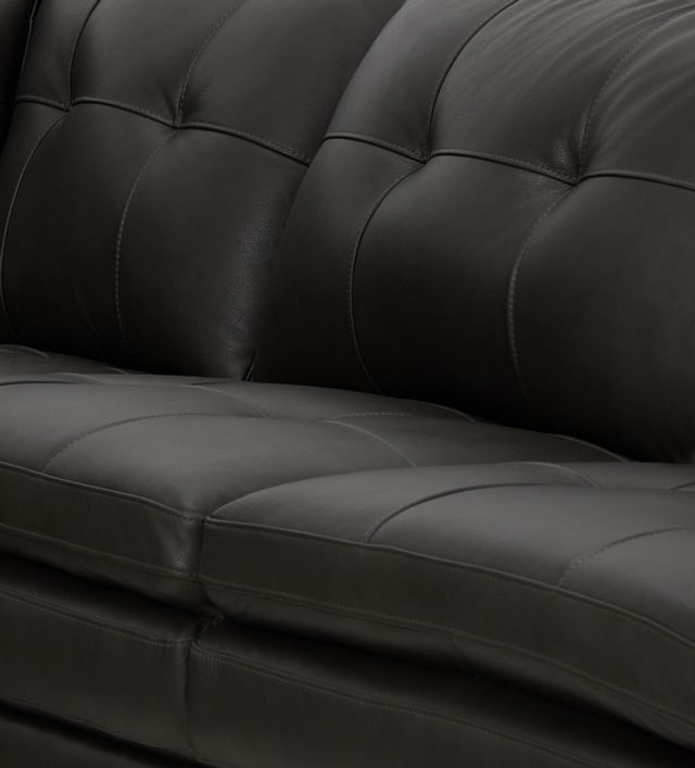 Braden Dark Gray Leather Medium Left Chaise Sectional
