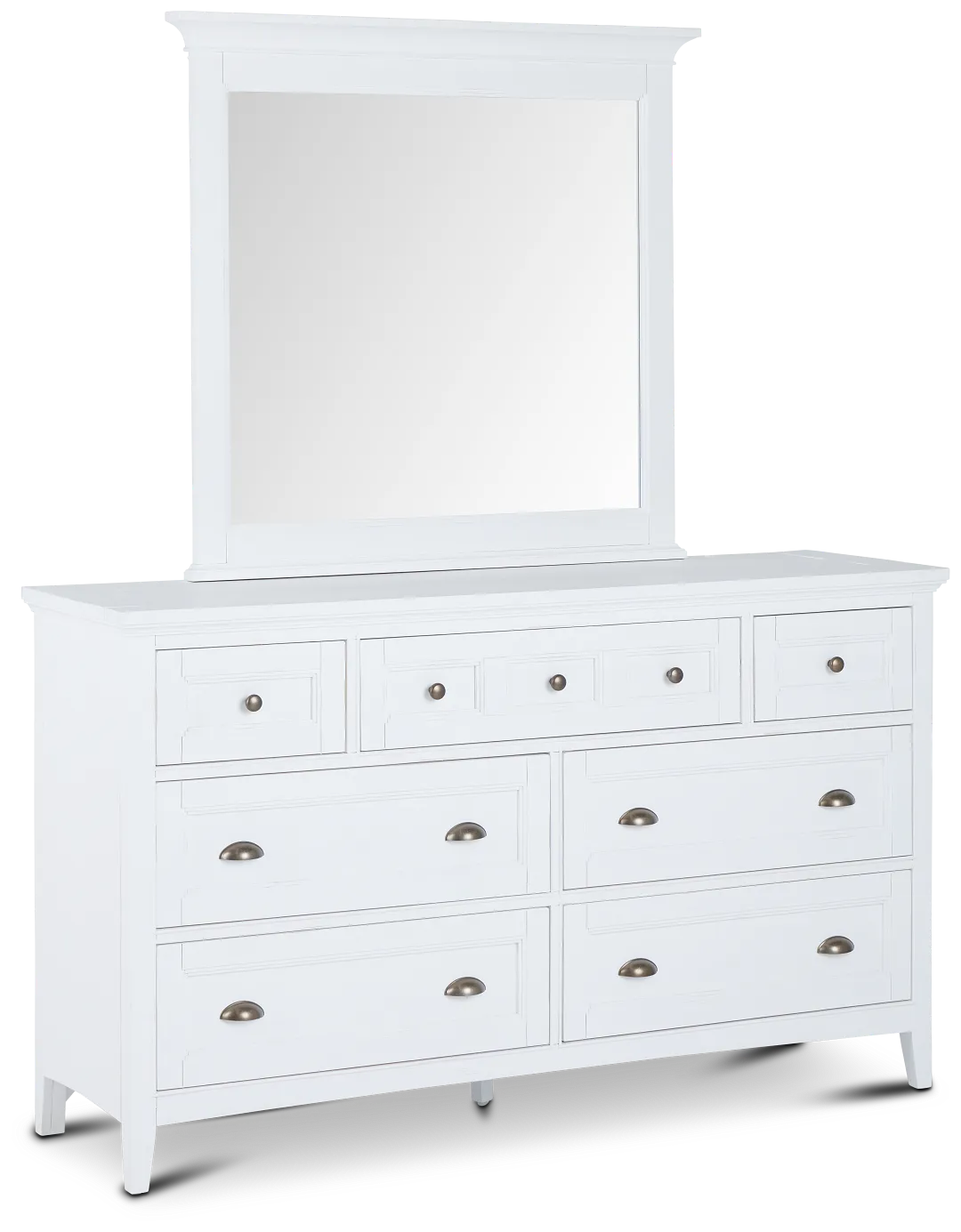 Heron Cove White Dresser & Mirror