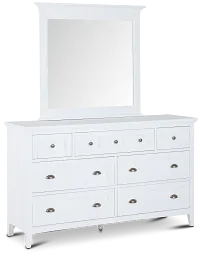 Heron Cove White Dresser & Mirror