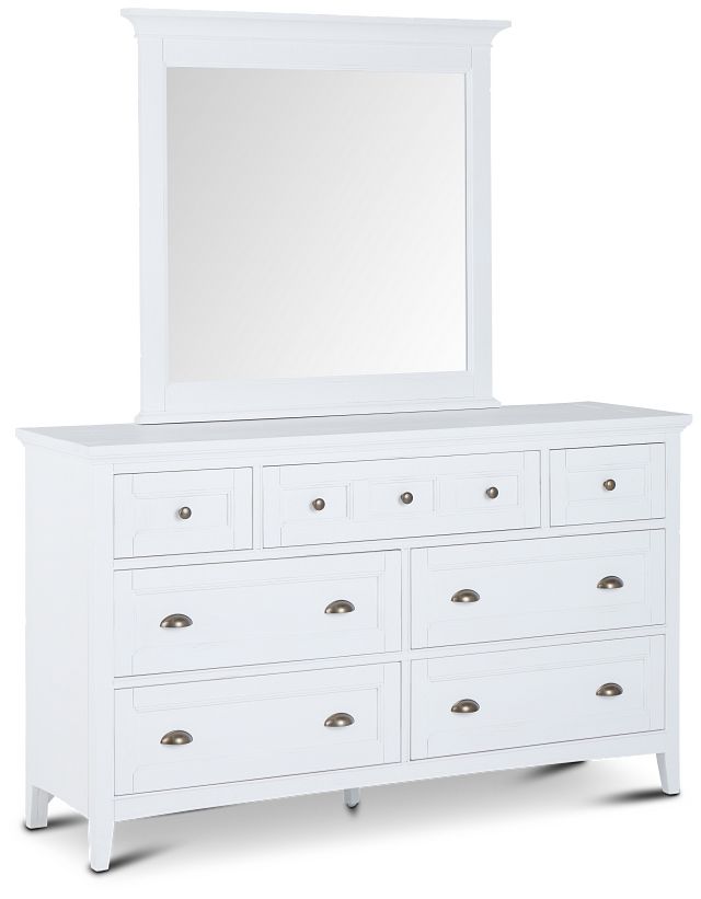 Heron Cove White Dresser & Mirror