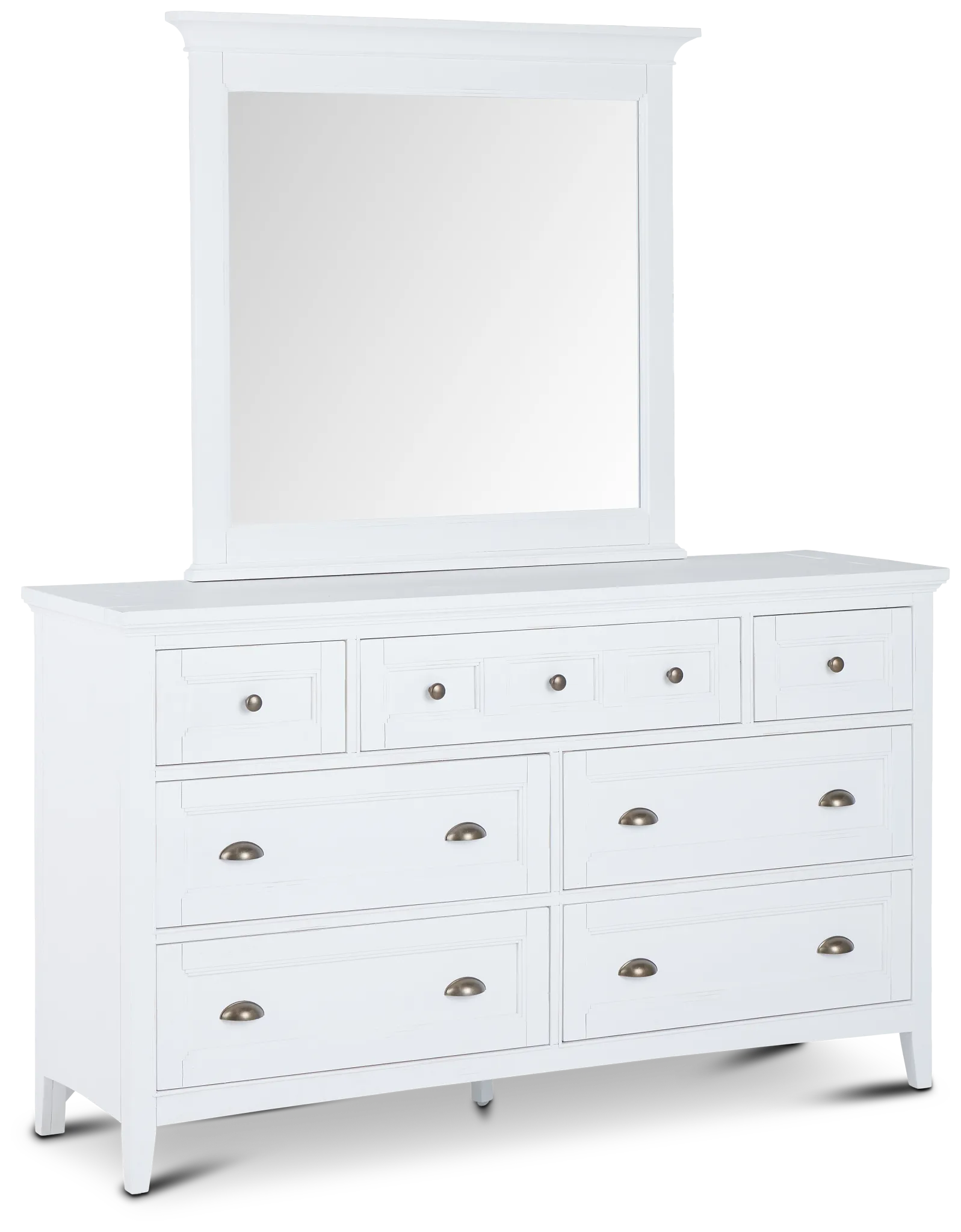 Heron Cove White Dresser & Mirror