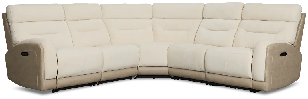 Travis Light Beige Fabric Small Two-arm Power Reclining Sectional Travis Light Beige Fabric Small Two-arm Power Reclining Sectional
