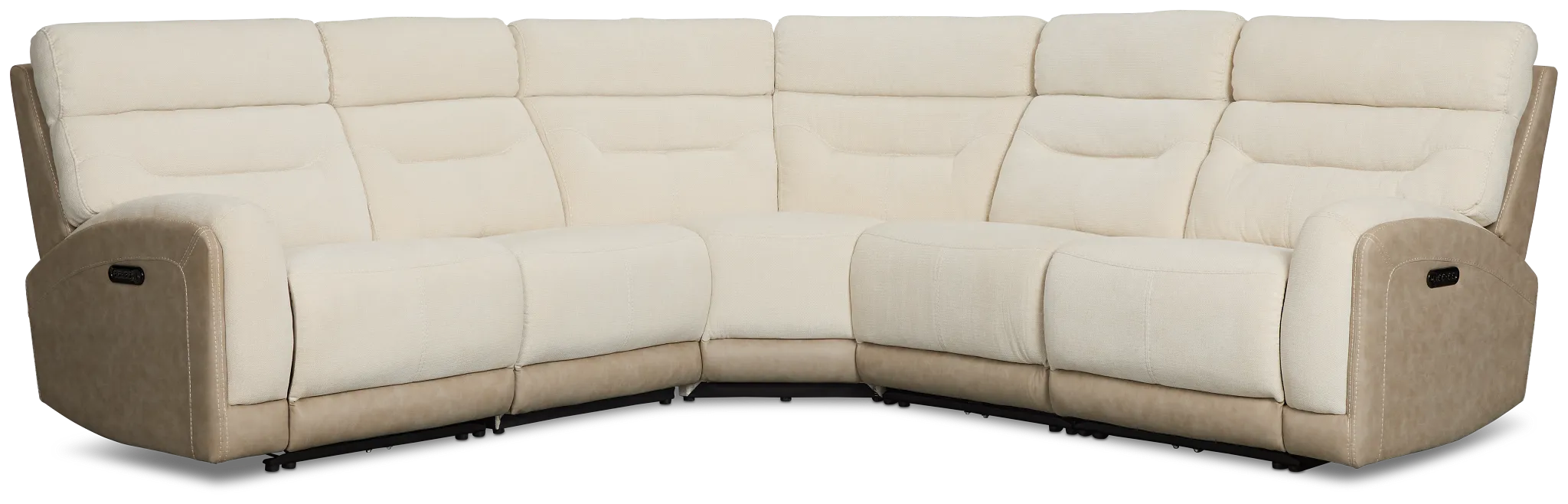 Travis Light Beige Fabric Small Two-arm Power Reclining Sectional