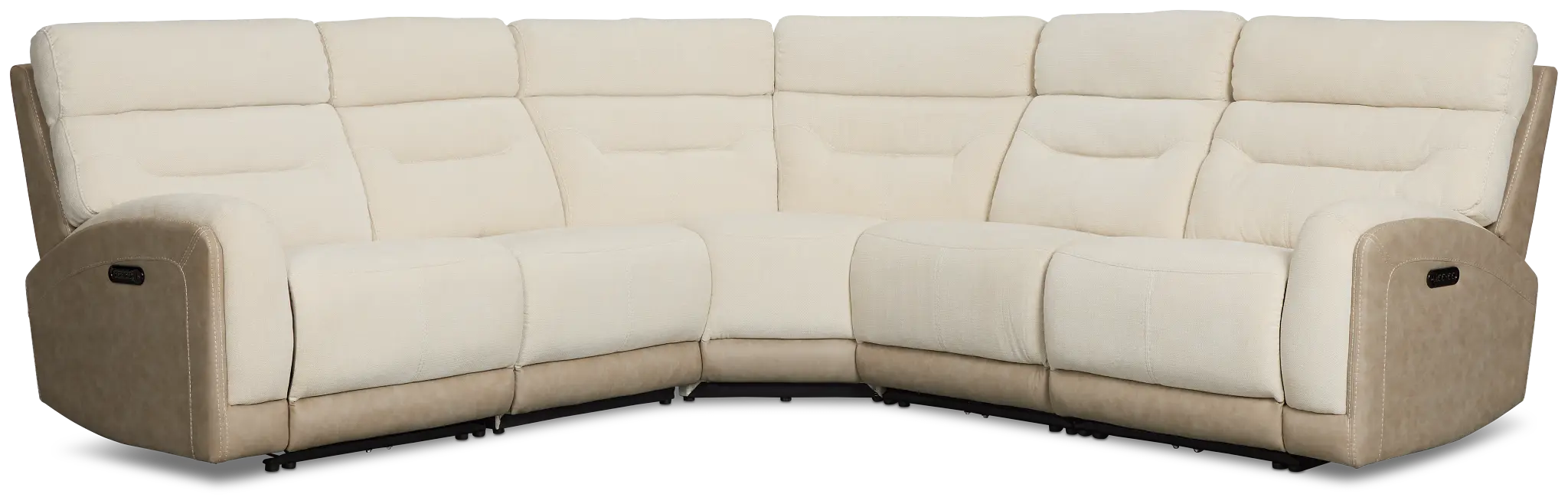 Travis Light Beige Fabric Small Two-arm Power Reclining Sectional Travis Light Beige Fabric Small Two-arm Power Reclining Sectional