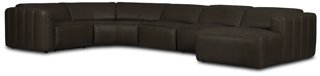 Jace Dark Gray Lthr/vinyl Small Right Chaise Power Reclining Sectional Jace Dark Gray Lthr/vinyl Small Right Chaise Power Reclining Sectional