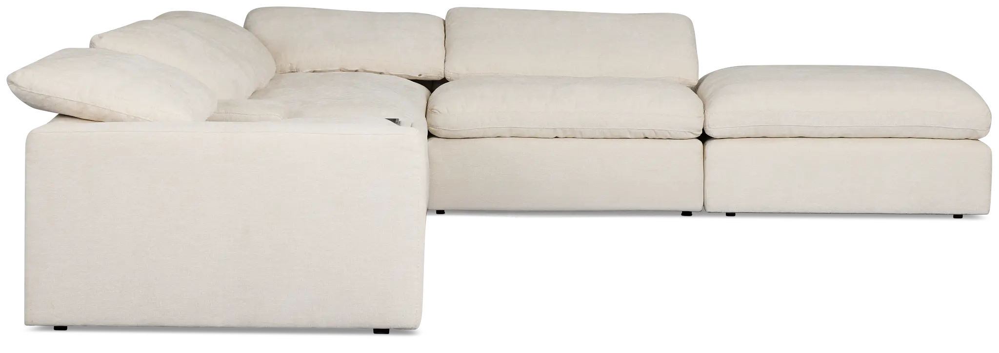 Drift Light Beige Fabric Large Dual Power Right Bumper Sectional Drift Light Beige Fabric Large Dual Power Right Bumper Sectional