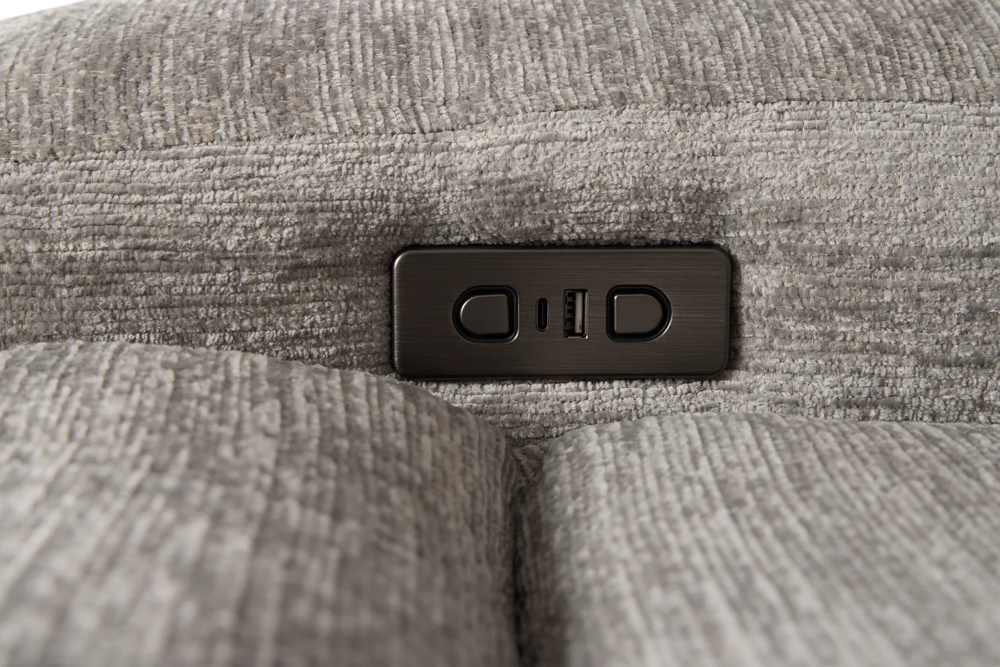 Bennett Gray Fabric Small Two-arm Power Reclining Sectional