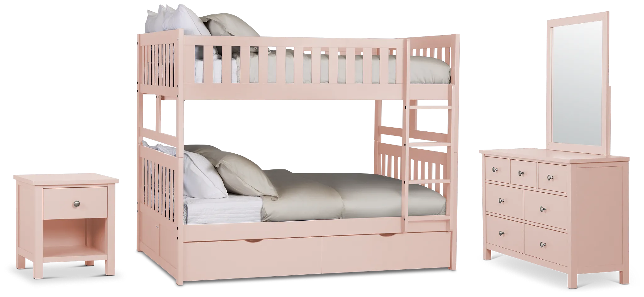 Charleston Pink Bunk Bed Storage Bedroom